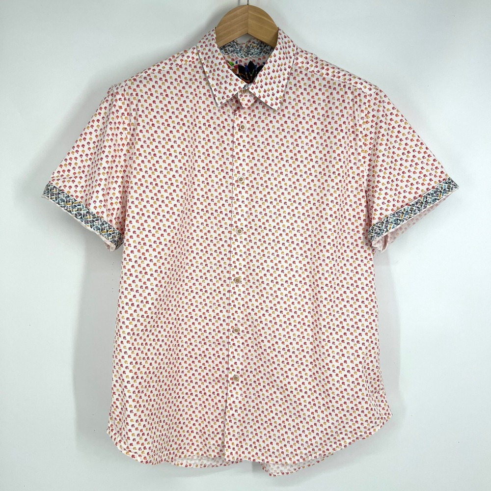 Robert Graham Mens XL Classic Fit Short Sleeve Button Down Shirt Abstract Print